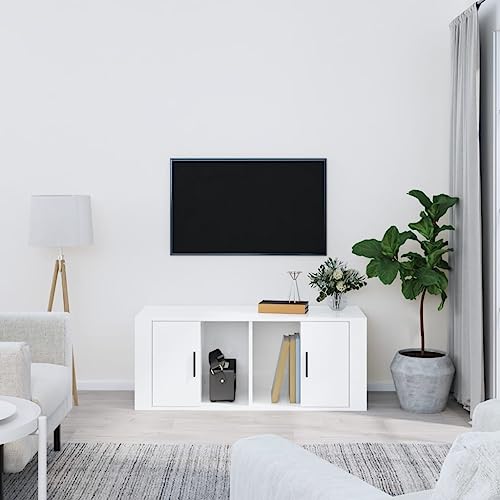 Qnhdfrt TV-Schrank Lowboard Hochglanz-Weiß 100x35x40 cm Holzwerkstoff mit 4 Fächern und Tür für Wohnzimmer Qnhdfrt TV-Schrank Lowboard Hochglanz-Weiß 100x35x40 cm Holzwerkstoff mit 4 Fächern und Tür für Wohnzimmer von Qnhdfrt