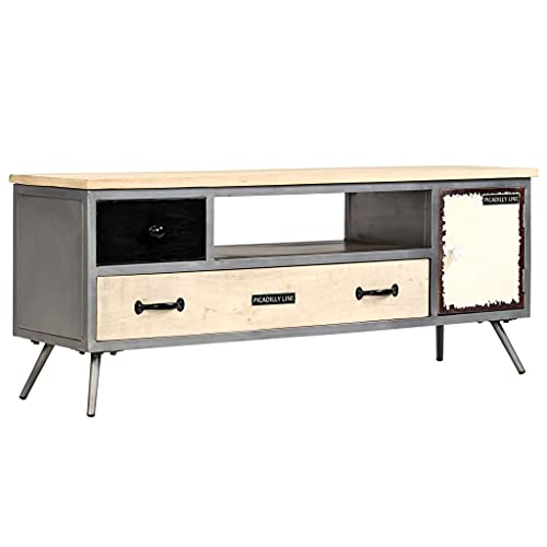 Qnhdfrt TV-Schrank Lowboard Massivholz Mango Stahl 120x30x45 cm Modernes Mid-Century-Design Industrie-Stil für Wohnzimmer Qnhdfrt TV-Schrank Lowboard Massivholz Mango Stahl 120x30x45 cm Modernes Mid-Century-Design Industrie-Stil für Wohnzimmer von Qnhdfrt