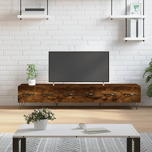 Qnhdfrt TV-Schrank Lowboard Räuchereiche 150x36x30 cm Holzwerkstoff Eisenbeine Modernes Design Robust & Langlebig mit 3 Schubladen für Wohnzimmer Flur für Fernseher bis 65 Zoll Qnhdfrt TV-Schrank Lowboard Räuchereiche 150x36x30 cm Holzwerkstoff Eisenbeine Modernes Design Robust & Langlebig mit 3 Schubladen für Wohnzimmer Flur für Fernseher bis 65 Zoll von Qnhdfrt