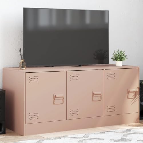 Qnhdfrt TV-Schrank Lowboard Rosa 99x39x44 cm Stahl Stabiles Design mit 3 Fächern für Wohnzimmer Qnhdfrt TV-Schrank Lowboard Rosa 99x39x44 cm Stahl Stabiles Design mit 3 Fächern für Wohnzimmer von Qnhdfrt