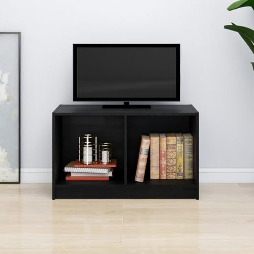 Qnhdfrt TV-Schrank Lowboard Schwarz Massivholz Kiefer 70x33x42 cm Modernes Design Robust mit Stauraum für Wohnzimmer von Qnhdfrt