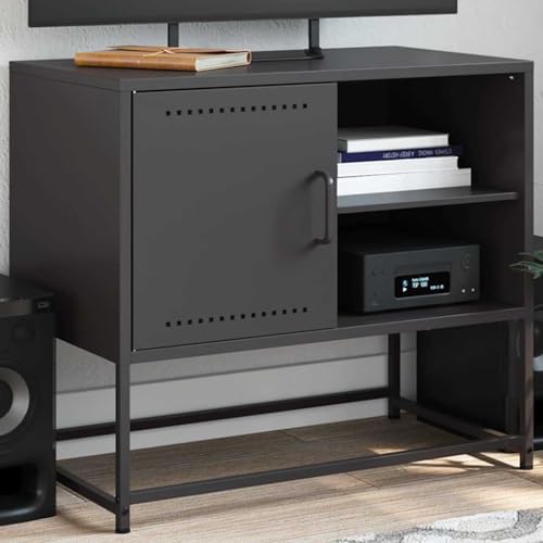 Qnhdfrt TV Schrank Lowboard Schwarz Stahl Industrie-Stil 68x39x60,5 cm mit Stauraum für Wohnzimmer und Schlafzimmer Qnhdfrt TV Schrank Lowboard Schwarz Stahl Industrie-Stil 68x39x60,5 cm mit Stauraum für Wohnzimmer und Schlafzimmer von Qnhdfrt