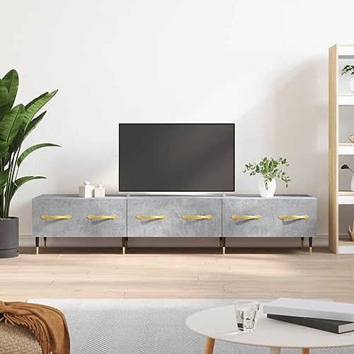 Qnhdfrt TV Schrank Lowboard Sideboard Betongrau 150 cm Holzwerkstoff mit 3 Schubladen und Eisenbeinen für Wohnzimmer Qnhdfrt TV Schrank Lowboard Sideboard Betongrau 150 cm Holzwerkstoff mit 3 Schubladen und Eisenbeinen für Wohnzimmer von Qnhdfrt