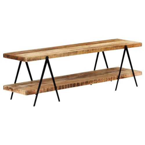 Qnhdfrt TV Schrank Lowboard Sideboard Massivholz Mango 160x40x50 cm Rustikales Design mit 2 Ablagen für Wohnzimmer TV Möbel Qnhdfrt TV Schrank Lowboard Sideboard Massivholz Mango 160x40x50 cm Rustikales Design mit 2 Ablagen für Wohnzimmer TV Möbel von Qnhdfrt