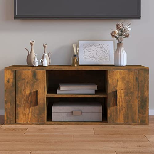 Qnhdfrt TV-Schrank Lowboard Sideboard Räuchereiche aus Holzwerkstoff 100x35x40 cm mit 4 Fächern Tür und Stabiler Oberfläche für Fernseher Wohnzimmer Möbel Qnhdfrt TV-Schrank Lowboard Sideboard Räuchereiche aus Holzwerkstoff 100x35x40 cm mit 4 Fächern Tür und Stabiler Oberfläche für Fernseher Wohnzimmer Möbel von Qnhdfrt