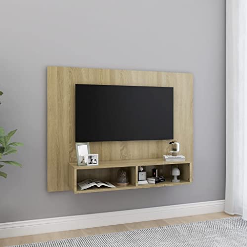 Qnhdfrt TV Schrank Lowboard Sideboard Sonoma-Eiche Holzwerkstoff 120x23,5x90 cm mit offenen Fächern und Stabiler Oberfläche für Wohnzimmer Qnhdfrt TV Schrank Lowboard Sideboard Sonoma-Eiche Holzwerkstoff 120x23,5x90 cm mit offenen Fächern und Stabiler Oberfläche für Wohnzimmer von Qnhdfrt