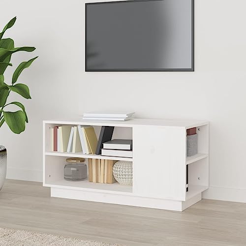 Qnhdfrt TV-Schrank Lowboard Sideboard Weiß Massivholz Kiefer 80x35x40,5 cm Fernsehschrank TV Board mit Stauraum für Wohnzimmer Modernes Design Qnhdfrt TV-Schrank Lowboard Sideboard Weiß Massivholz Kiefer 80x35x40,5 cm Fernsehschrank TV Board mit Stauraum für Wohnzimmer Modernes Design von Qnhdfrt