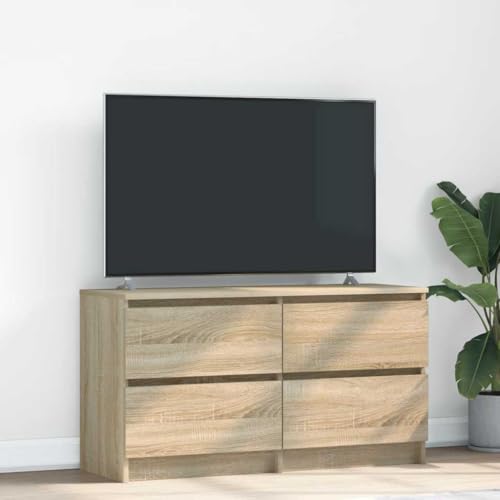 Qnhdfrt TV Schrank Lowboard Sonoma Eiche Holzwerkstoff 100x35x54 cm mit 4 Schubladen Robust und Pflegeleicht für Wohnzimmer Schlafzimmer Qnhdfrt TV Schrank Lowboard Sonoma Eiche Holzwerkstoff 100x35x54 cm mit 4 Schubladen Robust und Pflegeleicht für Wohnzimmer Schlafzimmer von Qnhdfrt