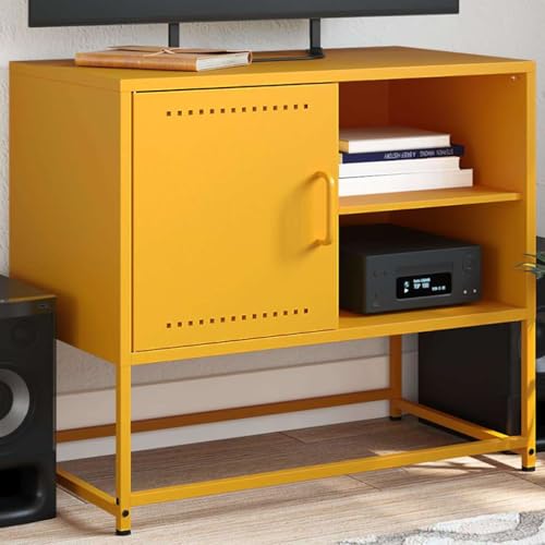 Qnhdfrt TV-Schrank Lowboard Stahl Senfgelb 68x39x60,5 cm Industrie-Design Robust mit Stauraum für Wohnzimmer und Schlafzimmer Qnhdfrt TV-Schrank Lowboard Stahl Senfgelb 68x39x60,5 cm Industrie-Design Robust mit Stauraum für Wohnzimmer und Schlafzimmer von Qnhdfrt