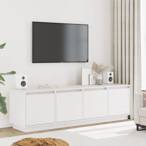 Qnhdfrt TV Schrank Lowboard Weiß 156x37x45 cm Massivholz Kiefer Modernes Design mit 4 Türen Stauraum für Wohnzimmer Qnhdfrt TV Schrank Lowboard Weiß 156x37x45 cm Massivholz Kiefer Modernes Design mit 4 Türen Stauraum für Wohnzimmer von Qnhdfrt