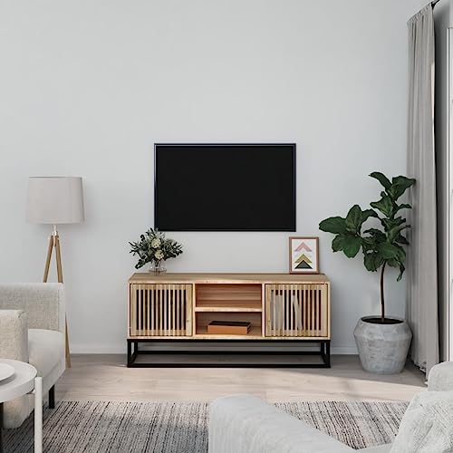 Qnhdfrt TV Schrank Lowboard aus Holzwerkstoff und Eisen, 105x30x45 cm mit Metallfüßen und 4 Fächern, Modernes Design für viel Stauraum im Wohnzimmer Qnhdfrt TV Schrank Lowboard aus Holzwerkstoff und Eisen, 105x30x45 cm mit Metallfüßen und 4 Fächern, Modernes Design für viel Stauraum im Wohnzimmer von Qnhdfrt