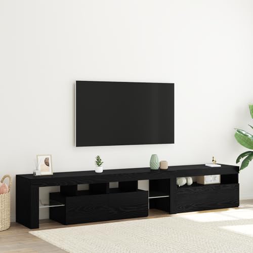 Qnhdfrt TV-Schrank Lowboard mit LED Beleuchtung Schwarz Eiche Holzwerkstoff 2 Stück Modernes Design für Wohnzimmer Qnhdfrt TV-Schrank Lowboard mit LED Beleuchtung Schwarz Eiche Holzwerkstoff 2 Stück Modernes Design für Wohnzimmer von Qnhdfrt