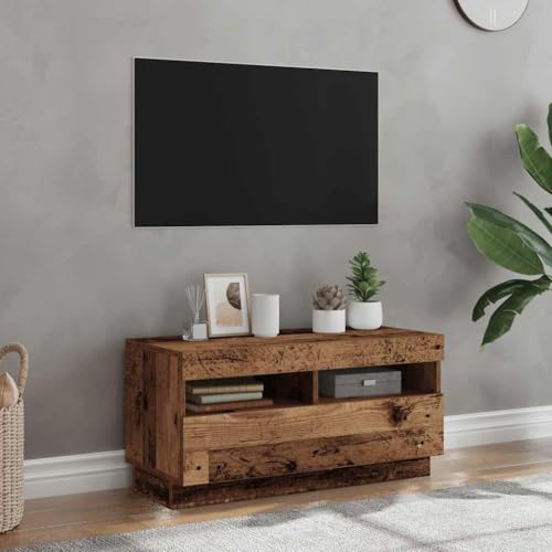 Qnhdfrt TV-Schrank Lowboard mit RGB-LED Altholz-Optik Holzwerkstoff 80x35x40 cm - Modernes Fernsehschrank Design mit Stauraum für Wohnzimmer Möbel Qnhdfrt TV-Schrank Lowboard mit RGB-LED Altholz-Optik Holzwerkstoff 80x35x40 cm - Modernes Fernsehschrank Design mit Stauraum für Wohnzimmer Möbel von Qnhdfrt