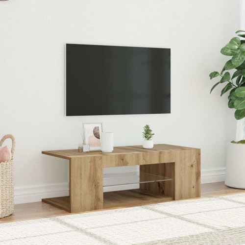 Qnhdfrt TV-Schrank Lowboard mit RGB LED-Leuchten Artisan-Eiche Holzwerkstoff 90x39x30 cm für Wohnzimmer Qnhdfrt TV-Schrank Lowboard mit RGB LED-Leuchten Artisan-Eiche Holzwerkstoff 90x39x30 cm für Wohnzimmer von Qnhdfrt