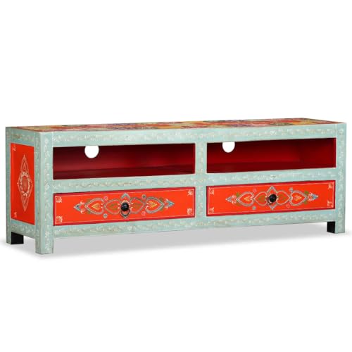 Qnhdfrt TV Schrank Mangoholz Massiv Handbemalt Lowboard Sideboard 120x30x40 cm für Wohnzimmer Schlafzimmer mit Robustem Design und Stauraum Qnhdfrt TV Schrank Mangoholz Massiv Handbemalt Lowboard Sideboard 120x30x40 cm für Wohnzimmer Schlafzimmer mit Robustem Design und Stauraum von Qnhdfrt
