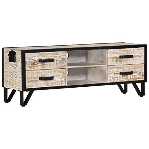Qnhdfrt TV-Schrank Massivholz Akazie Grau 110x30x41 cm mit 4 Schubladen und 2 Fächern Stabiles Lowboard für Wohnzimmer Qnhdfrt TV-Schrank Massivholz Akazie Grau 110x30x41 cm mit 4 Schubladen und 2 Fächern Stabiles Lowboard für Wohnzimmer von Qnhdfrt