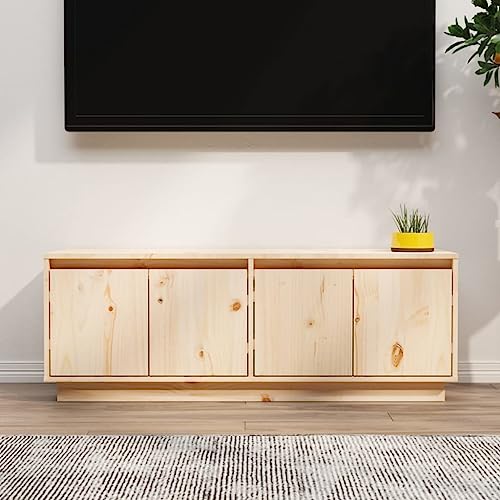 Qnhdfrt TV Schrank Massivholz Kiefer 110x34x40 cm Lowboard mit Stauraum für Wohnzimmer von Qnhdfrt
