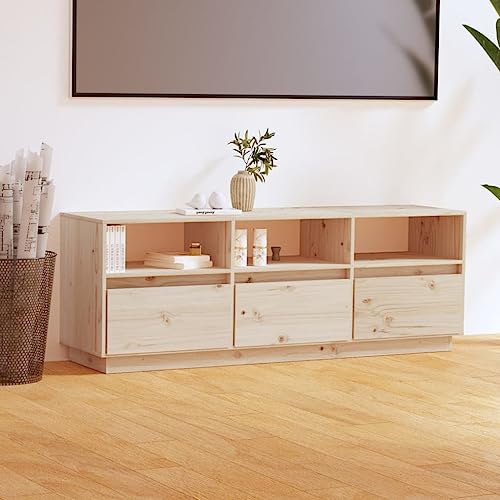Qnhdfrt TV Schrank Massivholz Kiefer 140x37x50 cm mit 3 Fächern 3 Türen Stabiles Lowboard für Fernseher und Wohnzimmer Aufbewahrung Qnhdfrt TV Schrank Massivholz Kiefer 140x37x50 cm mit 3 Fächern 3 Türen Stabiles Lowboard für Fernseher und Wohnzimmer Aufbewahrung von Qnhdfrt