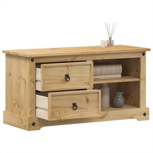 Qnhdfrt TV Schrank Massivholz Kiefer Lowboard 100x40x52 cm mit Schubladen für Wohnzimmer und Schlafzimmer Qnhdfrt TV Schrank Massivholz Kiefer Lowboard 100x40x52 cm mit Schubladen für Wohnzimmer und Schlafzimmer von Qnhdfrt
