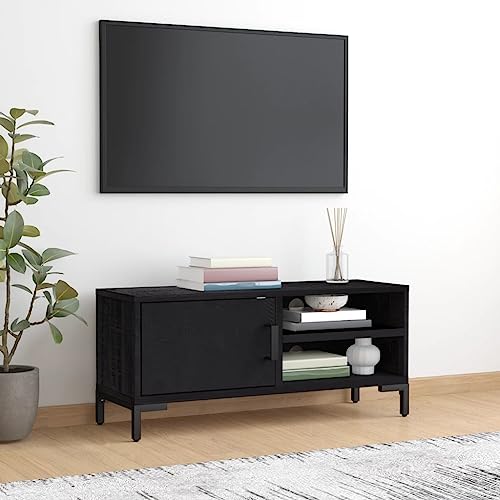 Qnhdfrt TV Schrank Massivholz Kiefer Schwarz 90x30x40 cm Industrie-Stil mit 3 Fächern und Tür für Wohnzimmer Qnhdfrt TV Schrank Massivholz Kiefer Schwarz 90x30x40 cm Industrie-Stil mit 3 Fächern und Tür für Wohnzimmer von Qnhdfrt