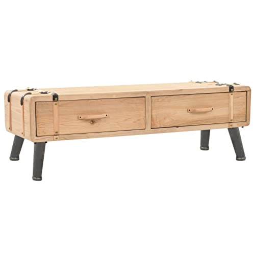 Qnhdfrt TV-Schrank Massivholz Tanne Retro Lowboard 120 cm Breit mit 2 Schubladen Stabiles TV-Möbel für Wohnzimmer Schlafzimmer von Qnhdfrt