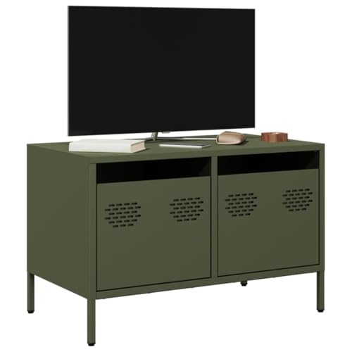 Qnhdfrt TV Schrank Olivgrün 68x39x43,5 cm mit 2 Schubladen aus Kaltgewalztem Stahl Robustes Industrie-Design für Wohnzimmer und Schlafzimmer mit Verstellbaren Füßen Qnhdfrt TV Schrank Olivgrün 68x39x43,5 cm mit 2 Schubladen aus Kaltgewalztem Stahl Robustes Industrie-Design für Wohnzimmer und Schlafzimmer mit Verstellbaren Füßen von Qnhdfrt