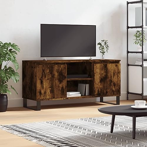Qnhdfrt TV-Schrank Räuchereiche 104x35x50 cm Holzwerkstoff mit Eisenbeinen Modernes Lowboard mit 4 Fächern Robuste TV-Kommode für Wohnzimmer und Schlafzimmer Qnhdfrt TV-Schrank Räuchereiche 104x35x50 cm Holzwerkstoff mit Eisenbeinen Modernes Lowboard mit 4 Fächern Robuste TV-Kommode für Wohnzimmer und Schlafzimmer von Qnhdfrt
