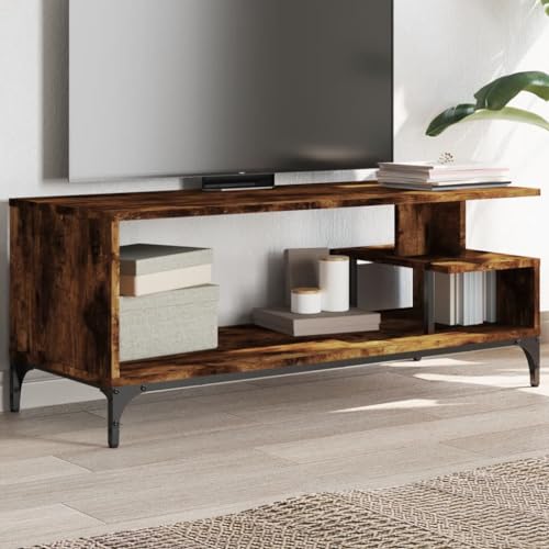 Qnhdfrt TV-Schrank Räuchereiche aus Holzwerkstoff und Stahl 102x40x41 cm Industrieller Charme mit Robustem Design Großer Stauraum für Wohnzimmer TV Board Fernsehtisch Lowboard Qnhdfrt TV-Schrank Räuchereiche aus Holzwerkstoff und Stahl 102x40x41 cm Industrieller Charme mit Robustem Design Großer Stauraum für Wohnzimmer TV Board Fernsehtisch Lowboard von Qnhdfrt