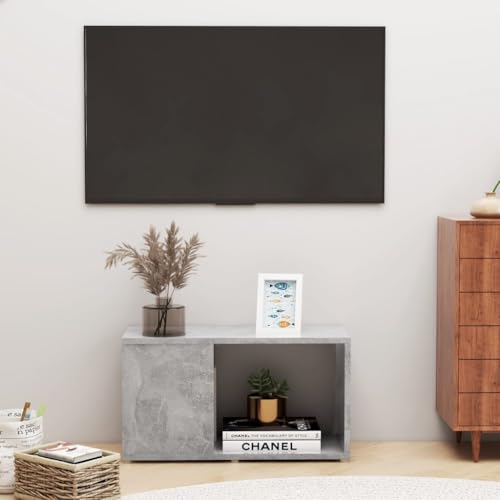 Qnhdfrt TV-Schrank Regal Bücherregal Betongrau 60x24x32 cm Schlankes Klassisches Design aus Holzwerkstoff mit Offenen Fächern für Wohnzimmer Büro Deko von Qnhdfrt
