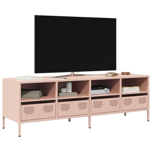 Qnhdfrt TV Schrank Rosa 135x39x43,5 cm Kaltgewalzter Stahl Industrie-Stil mit 4 Fächern 4 Schubladen für Wohnzimmer Schlafzimmer Qnhdfrt TV Schrank Rosa 135x39x43,5 cm Kaltgewalzter Stahl Industrie-Stil mit 4 Fächern 4 Schubladen für Wohnzimmer Schlafzimmer von Qnhdfrt