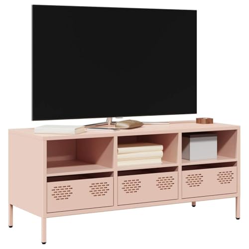 Qnhdfrt TV Schrank Rosa aus Kaltgewalztem Stahl 101,5x39x43,5 cm mit 3 Fächern und 3 Schubladen Verstellbare Füße für Wohnzimmer Schlafzimmer Industrie-Design Qnhdfrt TV Schrank Rosa aus Kaltgewalztem Stahl 101,5x39x43,5 cm mit 3 Fächern und 3 Schubladen Verstellbare Füße für Wohnzimmer Schlafzimmer Industrie-Design von Qnhdfrt