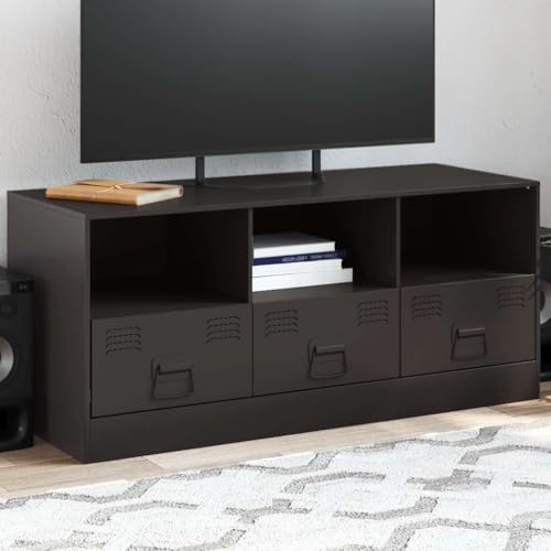 Qnhdfrt TV Schrank Schwarz 99x39x44 cm Kaltgewalzter Stahl Lowboard mit 3 Schubladen für Fernseher bis 76 cm Robustes Design Wohnzimmer Möbel Qnhdfrt TV Schrank Schwarz 99x39x44 cm Kaltgewalzter Stahl Lowboard mit 3 Schubladen für Fernseher bis 76 cm Robustes Design Wohnzimmer Möbel von Qnhdfrt