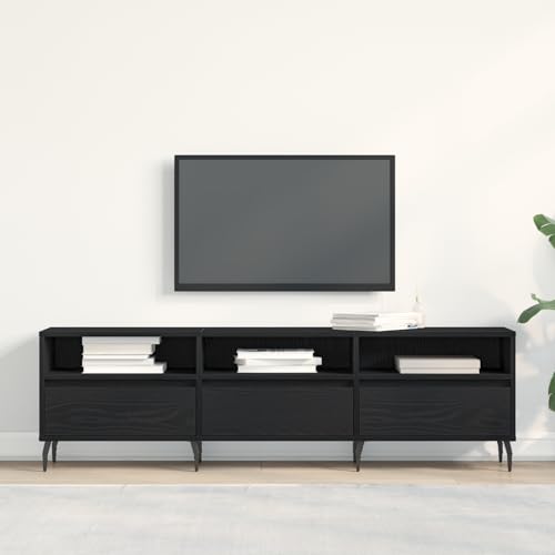 Qnhdfrt TV-Schrank Schwarz Eiche Holzwerkstoff Moderner Fernsehtisch für Wohnzimmer 150x30x44,5 cm mit Schubladen und Regalen – Robuster TV Stand mit Mattem Finish Qnhdfrt TV-Schrank Schwarz Eiche Holzwerkstoff Moderner Fernsehtisch für Wohnzimmer 150x30x44,5 cm mit Schubladen und Regalen – Robuster TV Stand mit Mattem Finish von Qnhdfrt