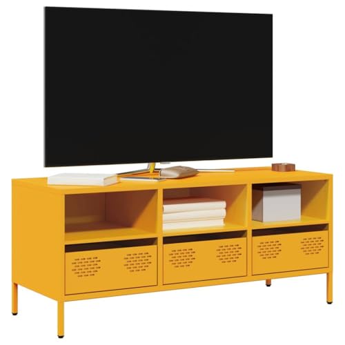 Qnhdfrt TV-Schrank Senfgelb 101,5x39x43,5 cm Industrie-Stil TV Möbel aus kaltgewalztem Stahl mit 3 Fächern und 3 Schubladen für Wohnzimmer und Schlafzimmer Qnhdfrt TV-Schrank Senfgelb 101,5x39x43,5 cm Industrie-Stil TV Möbel aus kaltgewalztem Stahl mit 3 Fächern und 3 Schubladen für Wohnzimmer und Schlafzimmer von Qnhdfrt