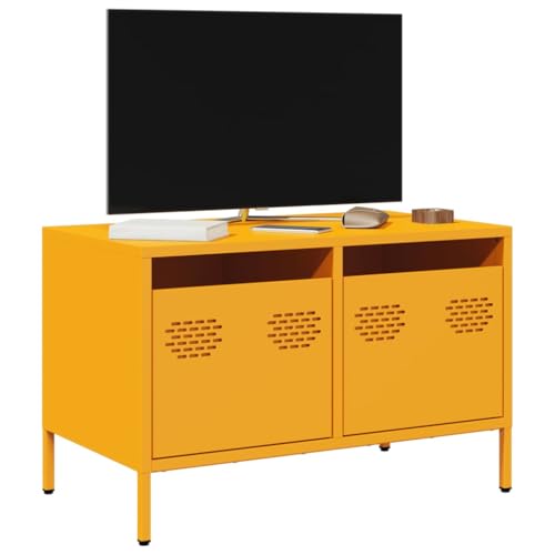 Qnhdfrt TV Schrank Senfgelb 68x39x43,5 cm Kaltgewalzter Stahl mit 2 Schubladen für Wohnzimmer Schlafzimmer Robustes Design Industrie-Stil Qnhdfrt TV Schrank Senfgelb 68x39x43,5 cm Kaltgewalzter Stahl mit 2 Schubladen für Wohnzimmer Schlafzimmer Robustes Design Industrie-Stil von Qnhdfrt