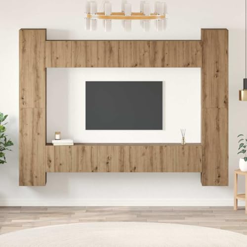 Qnhdfrt TV-Schrank-Set 10-teilig aus Holzwerkstoff in Eiche rustikal, wandmontierbar, platzsparend für Wohnzimmer, modernes Design mit rustikaler Eleganz, 30,5 x 30 x 90 cm Qnhdfrt TV-Schrank-Set 10-teilig aus Holzwerkstoff in Eiche rustikal, wandmontierbar, platzsparend für Wohnzimmer, modernes Design mit rustikaler Eleganz, 30,5 x 30 x 90 cm von Qnhdfrt