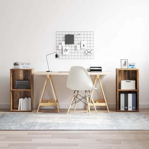 Qnhdfrt TV-Schrank-Set 2-TLG Altholz Holzwerkstoff 37 x 35 x 107 cm Modulares Regalsystem mit Würfelfächern Stauraum für Wohnzimmer Modernes Design von Qnhdfrt