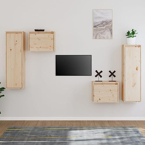 Qnhdfrt TV Schrank Set 4 Stück Massivholz Kiefer Hängeschränke für Wohnzimmer Fernseher und Dekoration Robustes Design Langlebig Qnhdfrt TV Schrank Set 4 Stück Massivholz Kiefer Hängeschränke für Wohnzimmer Fernseher und Dekoration Robustes Design Langlebig von Qnhdfrt