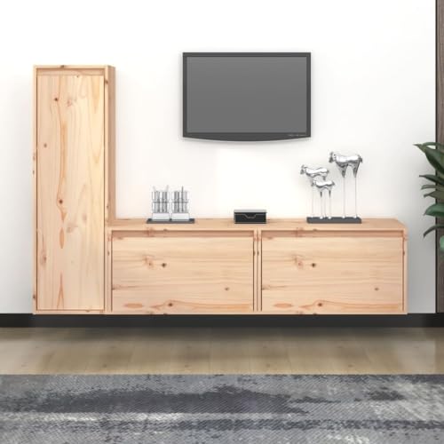 Qnhdfrt TV-Schrank Set Massivholz Kiefer 3-TLG. Wandmontage Schwebeschrank Kompaktes Design für Wohnzimmer Qnhdfrt TV-Schrank Set Massivholz Kiefer 3-TLG. Wandmontage Schwebeschrank Kompaktes Design für Wohnzimmer von Qnhdfrt