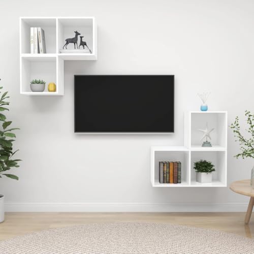 Qnhdfrt TV-Schrank-Set Weiß Holzwerkstoff Hängend mit Stauraum für Wohnzimmer Qnhdfrt TV-Schrank-Set Weiß Holzwerkstoff Hängend mit Stauraum für Wohnzimmer von Qnhdfrt