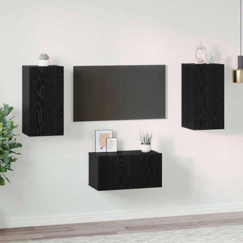 Qnhdfrt TV-Schrank-Set mit Regal 3 pcs Schwarz Eiche 60 x 30 x 30.5 cm - Modernes Design, Holzwerkstoff, Wandmontiert für Wohnzimmer Qnhdfrt TV-Schrank-Set mit Regal 3 pcs Schwarz Eiche 60 x 30 x 30.5 cm - Modernes Design, Holzwerkstoff, Wandmontiert für Wohnzimmer von Qnhdfrt