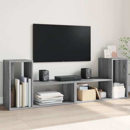 Qnhdfrt TV-Schrank Sideboard Grau Sonoma Holzwerkstoff 75x30x50 cm 2 STK. mit 4 offenen Fächern für Wohnzimmer Schlafzimmer Modernes Design Qnhdfrt TV-Schrank Sideboard Grau Sonoma Holzwerkstoff 75x30x50 cm 2 STK. mit 4 offenen Fächern für Wohnzimmer Schlafzimmer Modernes Design von Qnhdfrt