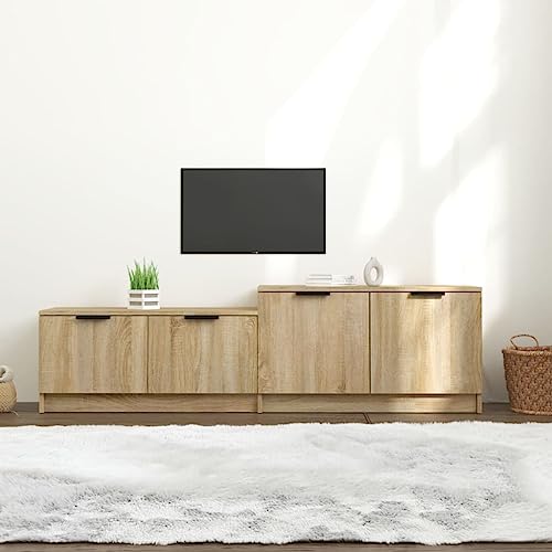 Qnhdfrt TV Schrank Sonoma-Eiche 158,5x36x45 cm Holzwerkstoff Modernes Lowboard mit Stauraum für Wohnzimmer von Qnhdfrt