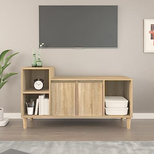 Qnhdfrt TV-Schrank Sonoma-Eiche Holzwerkstoff Massivholz Eukalyptus 100x35x55 cm Lowboard mit Türen und Fächern für Fernseher und Geräte im Wohnzimmer Qnhdfrt TV-Schrank Sonoma-Eiche Holzwerkstoff Massivholz Eukalyptus 100x35x55 cm Lowboard mit Türen und Fächern für Fernseher und Geräte im Wohnzimmer von Qnhdfrt