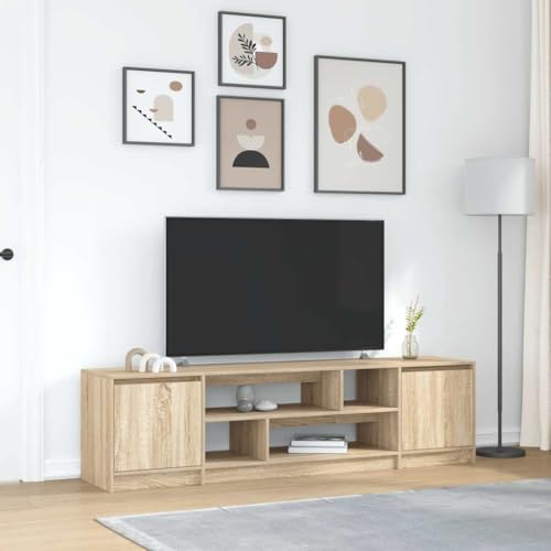 Qnhdfrt TV-Schrank Sonoma-Eiche Lowboard TV 188,5x41x50 cm Holzwerkstoff mit Stauraum Modernes Design für Wohnzimmer von Qnhdfrt