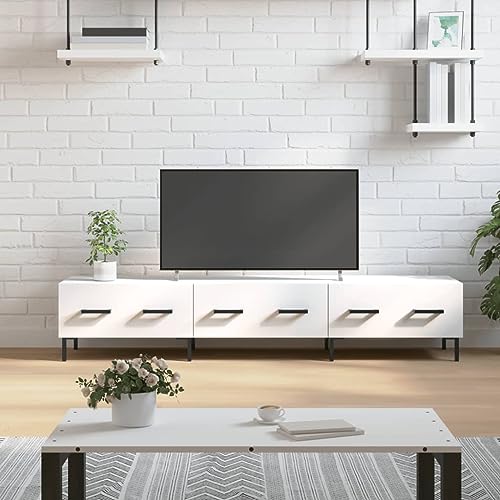 Qnhdfrt TV-Schrank Weiß 150x36x30 cm Holzwerkstoff Lowboard mit Eisenbeinen 3 Schubladen für Wohnzimmer Möbel Robustes Design Qnhdfrt TV-Schrank Weiß 150x36x30 cm Holzwerkstoff Lowboard mit Eisenbeinen 3 Schubladen für Wohnzimmer Möbel Robustes Design von Qnhdfrt