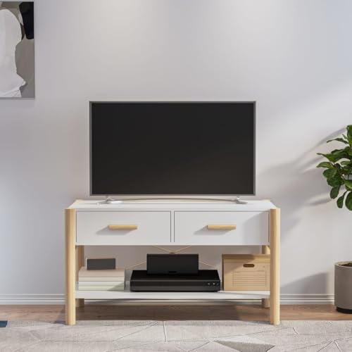 Qnhdfrt TV-Schrank Weiß 82x38x45 cm Klassisches Design Holzwerkstoff mit Massivholzbeinen Stabiles Lowboard für Wohnzimmer Qnhdfrt TV-Schrank Weiß 82x38x45 cm Klassisches Design Holzwerkstoff mit Massivholzbeinen Stabiles Lowboard für Wohnzimmer von Qnhdfrt