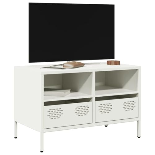 Qnhdfrt TV-Schrank Weiß Kaltgewalzter Stahl 68x39x43,5 cm mit 2 Fächern 2 Schubladen Verstellbare Füße Robuster Industrie-Design für Wohnzimmer Schlafzimmer Qnhdfrt TV-Schrank Weiß Kaltgewalzter Stahl 68x39x43,5 cm mit 2 Fächern 2 Schubladen Verstellbare Füße Robuster Industrie-Design für Wohnzimmer Schlafzimmer von Qnhdfrt