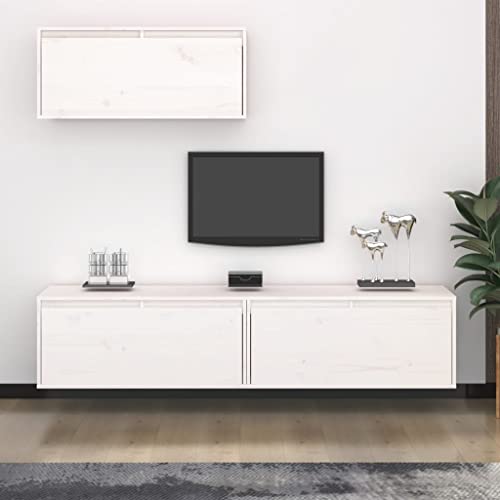 Qnhdfrt TV Schrank Weiß Massivholz Kiefer Hängend 80x30x35 cm 3 Stück Modernes Design Robust für Wohnzimmer Wanddekoration Qnhdfrt TV Schrank Weiß Massivholz Kiefer Hängend 80x30x35 cm 3 Stück Modernes Design Robust für Wohnzimmer Wanddekoration von Qnhdfrt