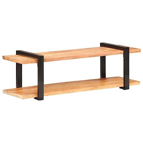 Qnhdfrt TV Schrank aus Massivholz Akazie Industriestil 130x40x40 cm Fernsehtisch Lowboard Sideboard stabil langlebig für Wohnzimmer Entertainmentbereich von Qnhdfrt